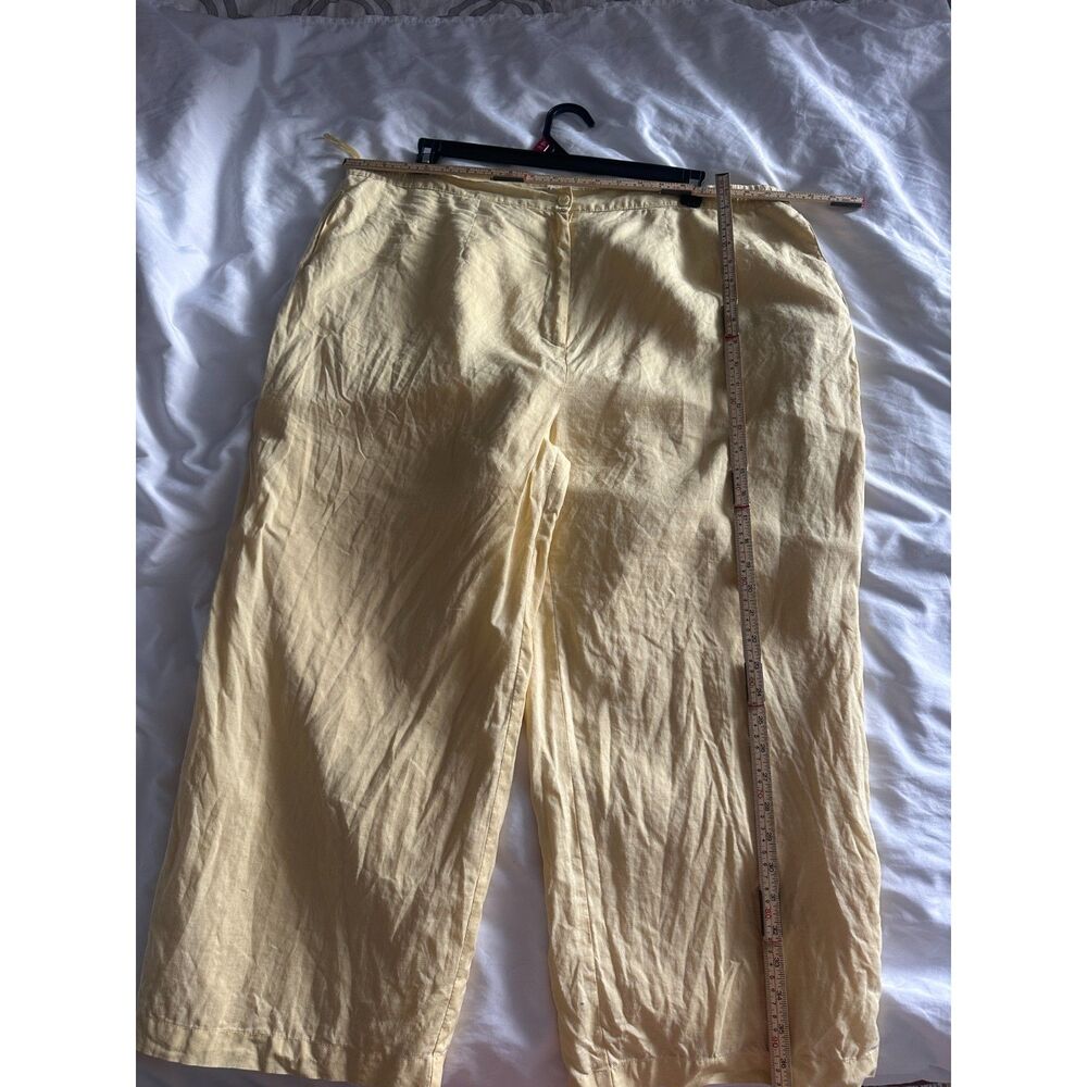 Lino U.S.A. Women’s 3X Yellow 100% Linen Wide Leg Pants Lined - Picture 7 of 9